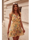 Delicate yellow floral dress PR3187 - Online store - Boutique